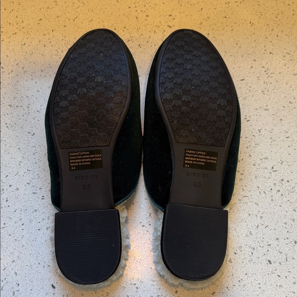 Birdies emerald green velvet phoebe mules with Plush Lining - Picture 5 of 5